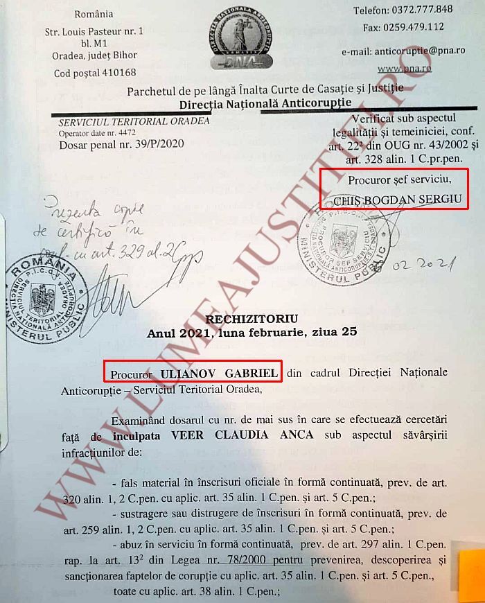 Specialize apologize Empower VICTORIA GREFIEREI – Judecatoarea Georgeta Ciungan de la Tribunalul Bihor a  dispus restituirea la DNA a dosarului in care parchetul anticoruptie a  trimis-o in judecata pe grefiera Claudia Anca Veer de la